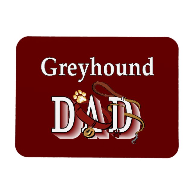 Greyhound Dog Vater Magnet (Horizontal)