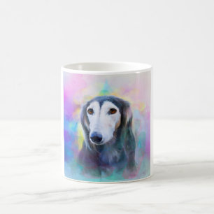 Greyhound Dog Wasserfarben Art Malerei Kaffeetasse