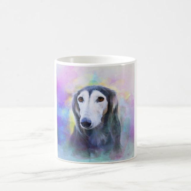 Greyhound Dog Wasserfarben Art Malerei Kaffeetasse (Mittel)