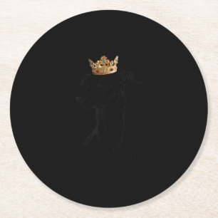 Greyhound Dog Wear Crown T - Shirt Runder Pappuntersetzer