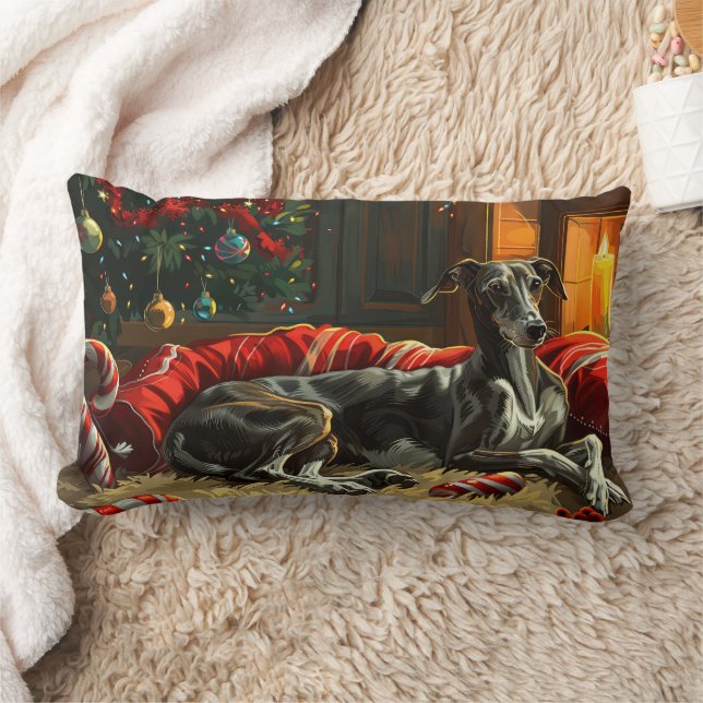 Greyhound Dog Weihnachtsfest Lendenkissen (Decke)
