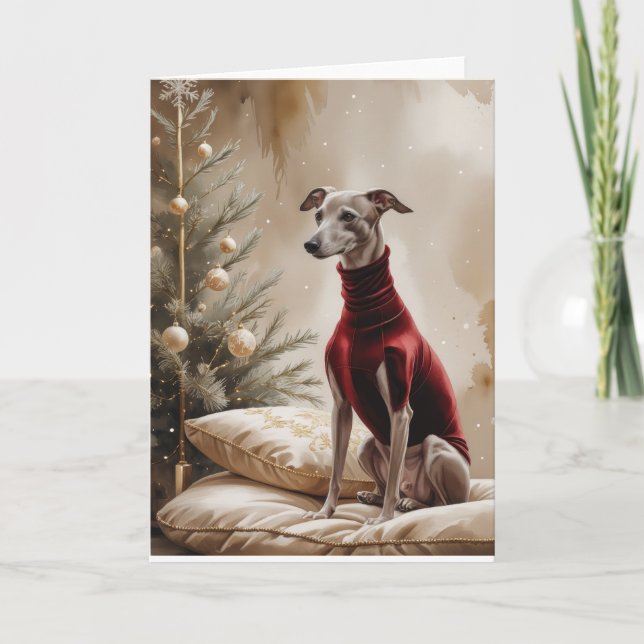 Greyhound Dog Weihnachtsgrüße Karte (Vorderseite)