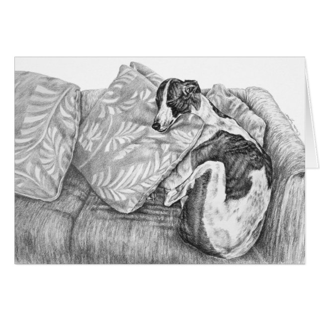 Greyhound Dog Zeichnend von Kelli Swan (Vorderseite (Horizontal))