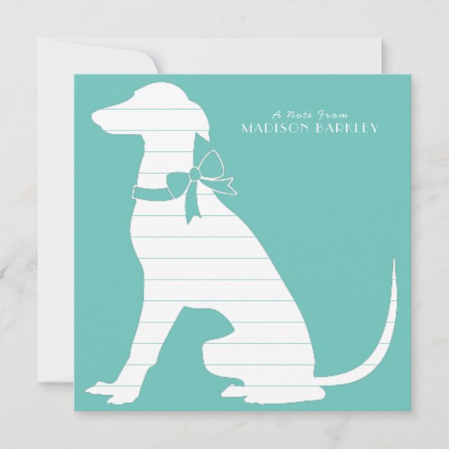 Greyhound Doppy Puppy Dankeskarte (Vorderseite)