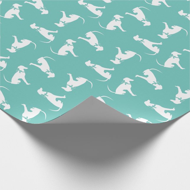 Greyhound Doppy Puppy Geschenkpapier (Ecke)
