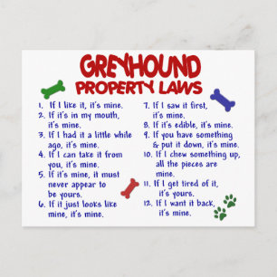 GREYHOUND-Eigenschaftengesetze 2 Postkarte