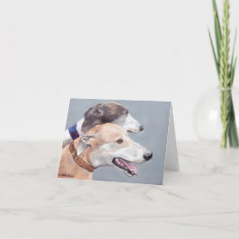 Greyhound Friends Dog Art Note Card Karte