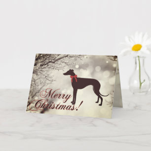 Greyhound Frohe Weihnachten Grußkarte Karte