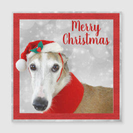 Greyhound Frohe Weihnachten Magnetkarte