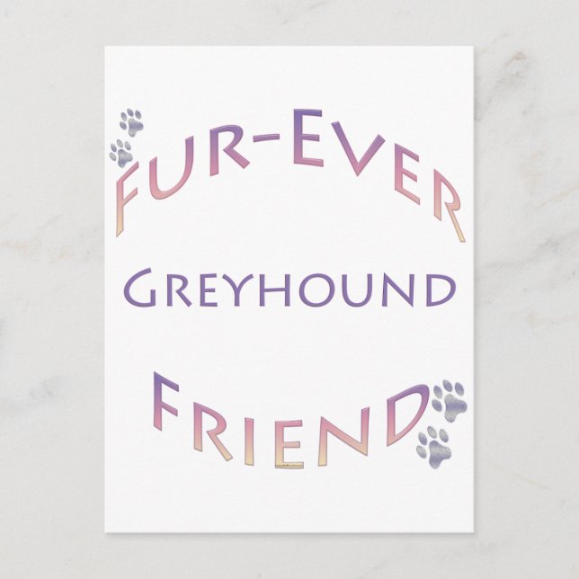 Greyhound Furever Postkarte (Vorderseite)