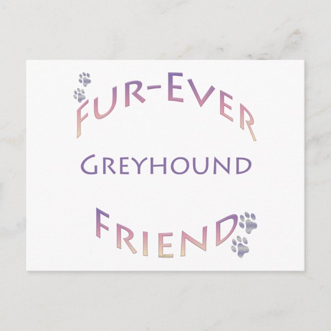 Greyhound Furever Postkarte (Vorderseite)