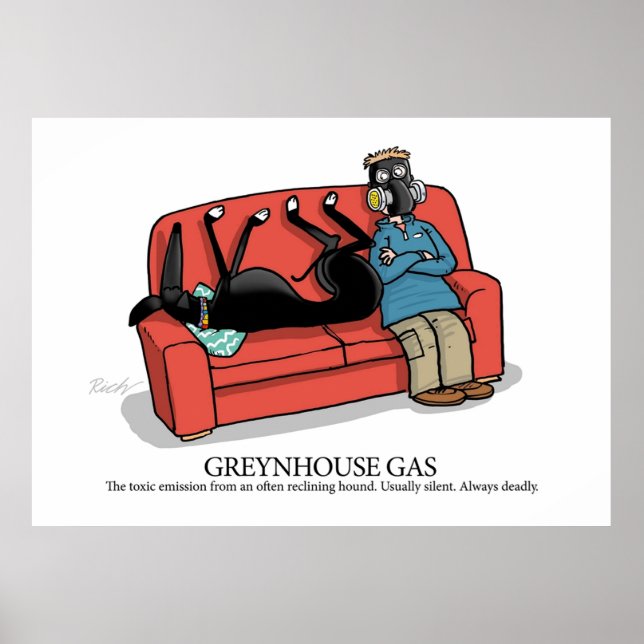 Greyhound Glossary Greynhouse Gas Poster (Vorne)