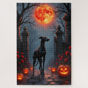 Greyhound Gothic Mondlicht Halloween Kunst Puzzle