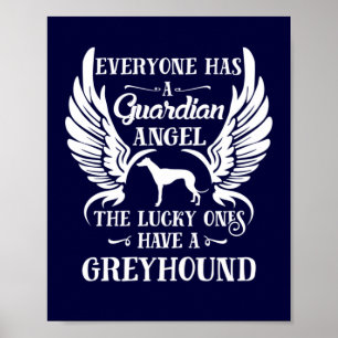 Greyhound Guardian Engeltypografie Poster