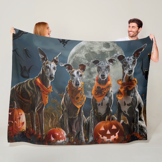 Greyhound Halloween Spooky Fleecedecke (Beispiel)