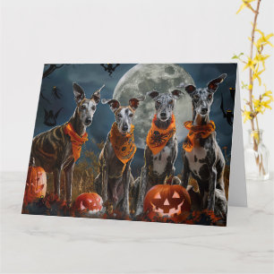 Greyhound Halloween Spooky Karte