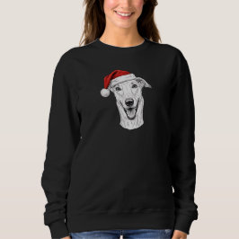 Greyhound Hand-Drawn Portrait Christmas Santa Dog Sweatshirt