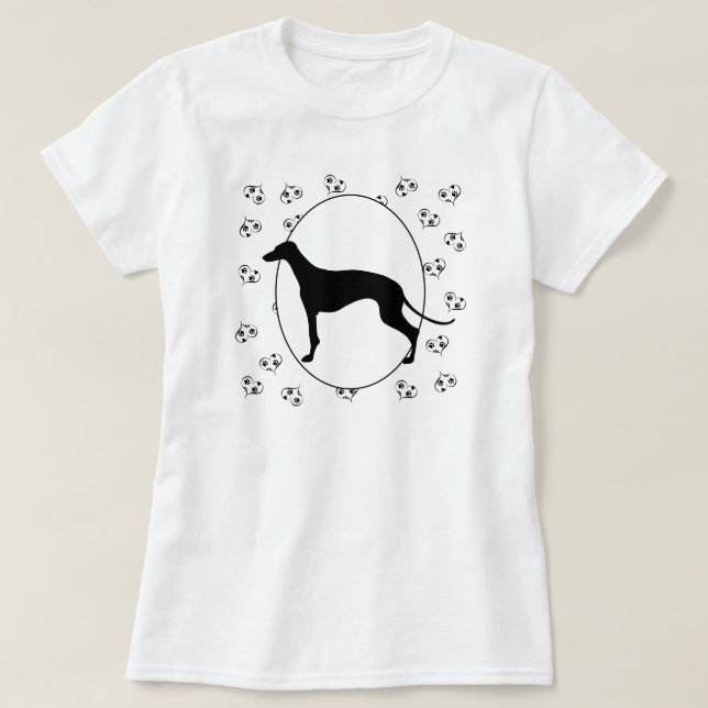 Greyhound Hearts und Pawprints T-Shirt (Design vorne)