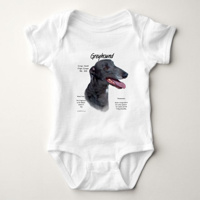 Greyhound History Design Baby Strampler (Vorderseite)