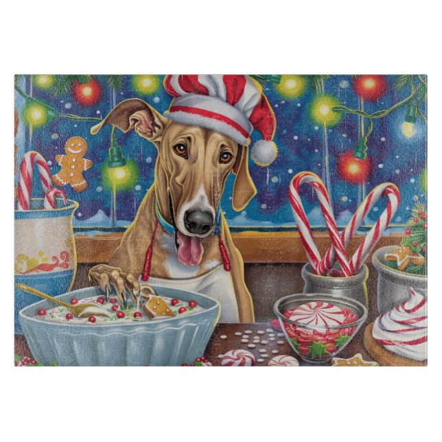 Greyhound Holiday Baking: Festliche Weihnachten Schneidebrett (Vorderseite)