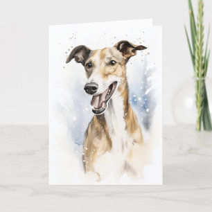 Greyhound Holiday Card Feiertagskarte