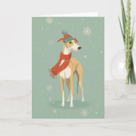 Greyhound Holiday Greeting Karte