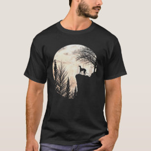 Greyhound Hund and Moon Silhouette Funny Halloween T-Shirt