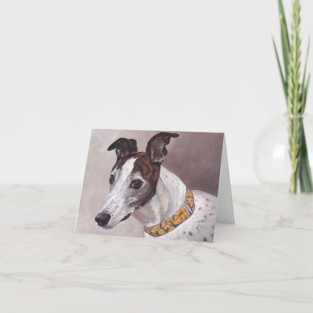 Greyhound Hund Art Note Card Karte (Vorderseite)