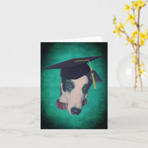 Greyhound Hund in Graduation Cap Note Card Karte