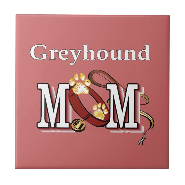 Greyhound Hund Mama Geschenke Fliese (Vorderseite)