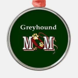 Greyhound Hund Mama Geschenke Silbernes Ornament