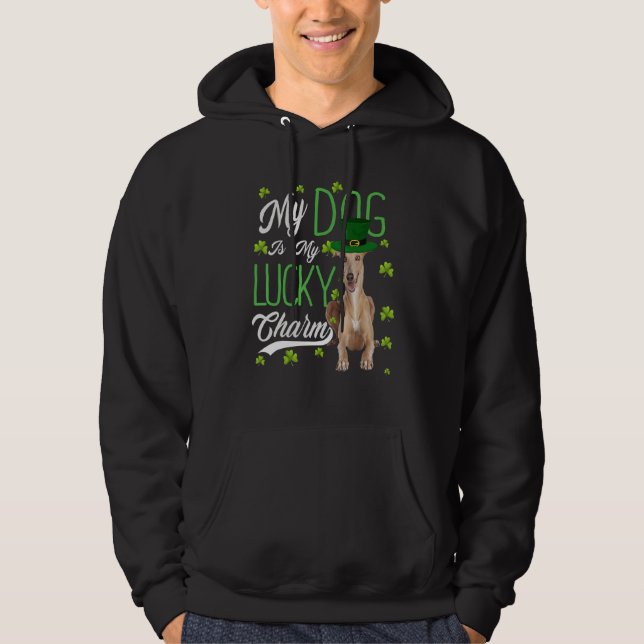 Greyhound Hund mein Hund ist mein glücklicher Arm Hoodie (Vorderseite)