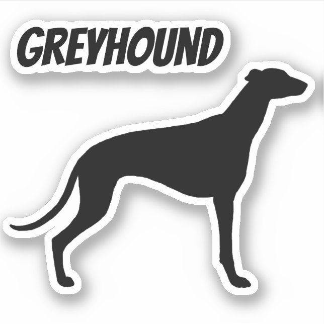 Greyhound Hund Silhouette Cool Canine Vinyl Sticke Aufkleber (Vorderseite)