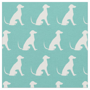 Greyhound Hund Silhouette Haustiere Aquamarin Stoff