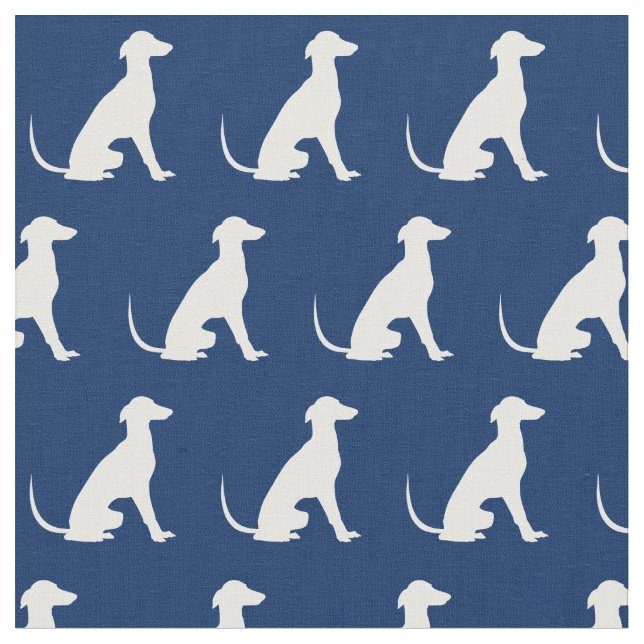 Greyhound Hund Silhouette Pet Navy Blue Stoff (Nahaufnahme)