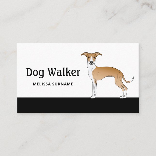Greyhound - Hund Walker Visitenkarte (Vorderseite)