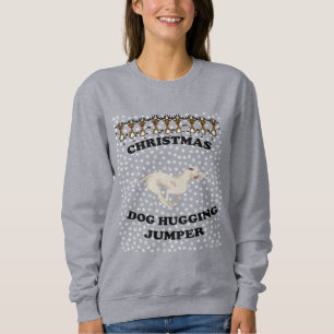 Greyhound Hund Weihnachts-Hund umarmt Sweatshirt