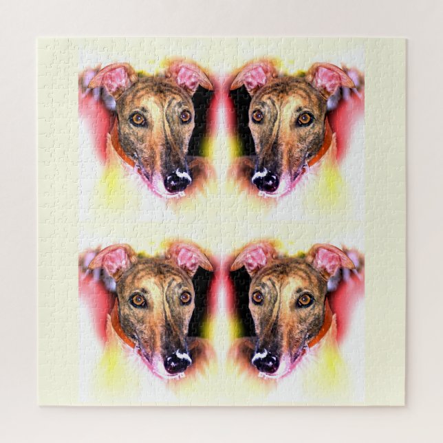 Greyhound Hunde und Tierkunst Puzzle (Vertikal)