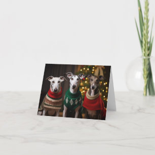 Greyhound Hunde Weihnachtskarte Karte