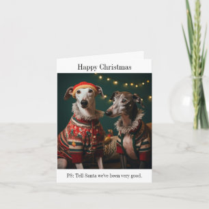 Greyhound Hunde Weihnachtskarte Karte