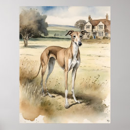 Greyhound - Hundekunst drucken Poster