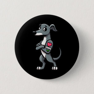 Greyhound I Liebe Grandpa Funny Dog Tattoo Button