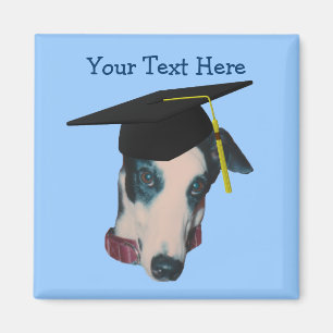 Greyhound In Graduation Cap Funny Dog Magnet