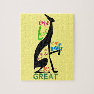 Greyhound Italienische Silhouette Liebe My Dog Sti Puzzle
