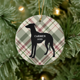 Greyhound Kariert Weihnachtsschmuck