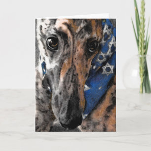 Greyhound-Karte für Chanukka / Chanukah / Pessach Karte