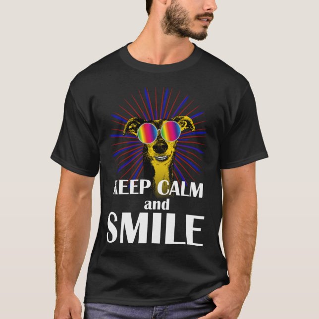 Greyhound  Keep Calm & Smile  Galgo Greyhound Hipp T-Shirt (Vorderseite)