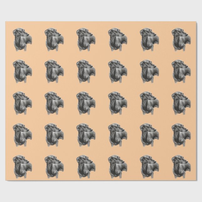 Greyhound-Kohle Zeichnend Geschenkpapier (Flach)