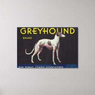 Greyhound Lemon LabelSan Dimas, CA Leinwanddruck