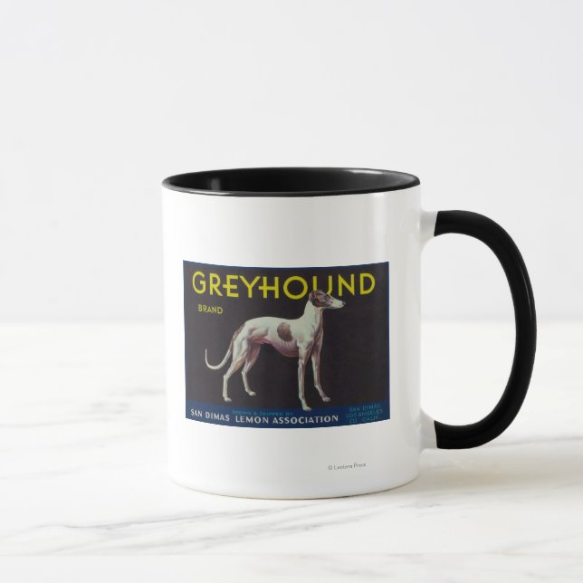 Greyhound Lemon LabelSan Dimas, CA Tasse (Rechts)